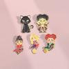 Alloy Stylish Cartoon Brooch Featuring Vibrant Colors And Multifunctional Design For Genders All
