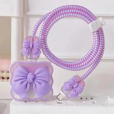 3D Soft Silicone Charger Case For iPhone 15 13 14 Pro 11 12 18w 20w Charger Head Protective Sleeve Cable Protection Cover