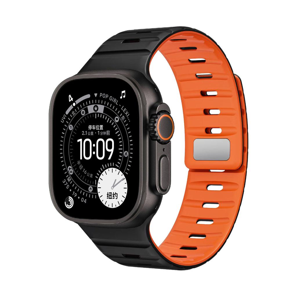 Magnetic Silicone Strap for Apple Watch Ultra 3 2 1 49mm Band Series 11 10 46mm 42mm/9 8 7 45mm 41mm Bracelet iWatch 6 5 4 SE 3