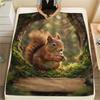 Forest Small Animals Print Flannel Blanket,High Quality Comfortable for All Seasons,Home Decor,Warmth and Comfort,Perfect for Christmas Gifts