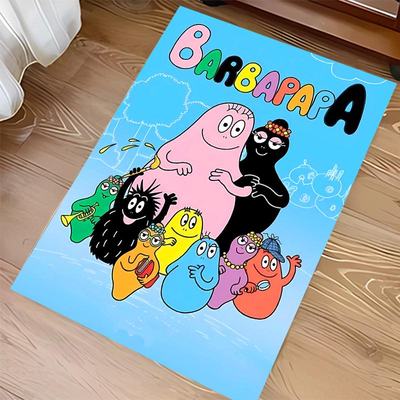 1pc Barbapapa1 Print Area Rug - Soft, Washable Non-Slip Indoor Mat for Office Chairs, Living Room, Home Office Decorative Rug