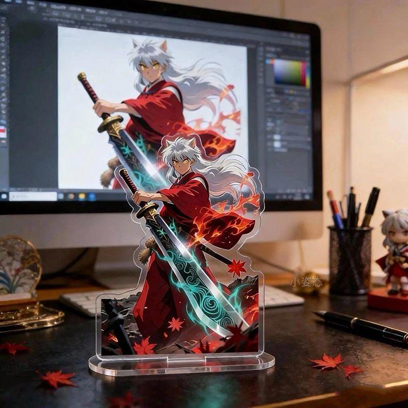 Anime Inuyasha Kikyo Acryl-Ständerfigur Kawaii Schreibtischdekoration Ornament Sammlerstück Anime Merchandise Geschenk für Anime-Fans