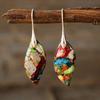 Bohemian Emperor Stone Leaf Pendant Earrings Popular Jewelry