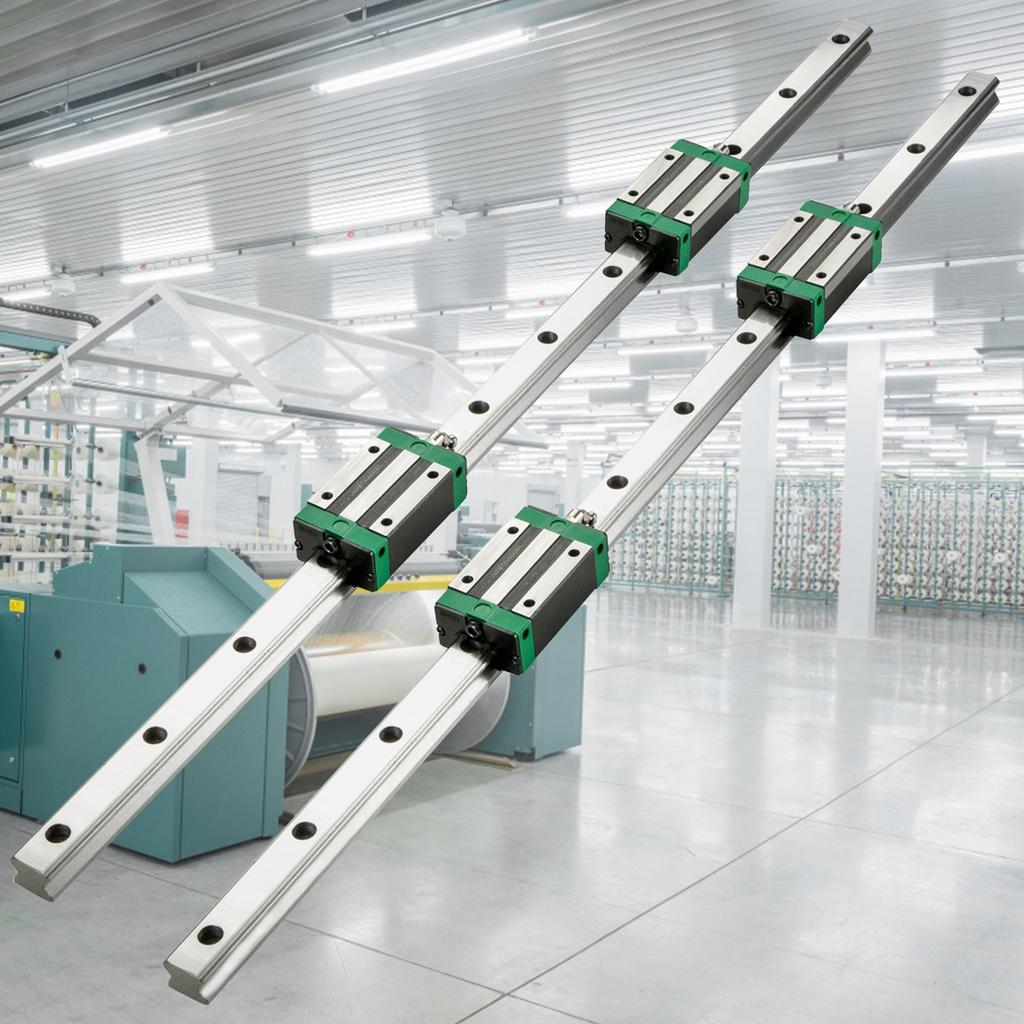 VEVOR 3PCS Linear Rail 2-167.6 cm(0.78-66 Inch), Linear Bearings and Rails with 4PCS HSR20 Bearing Block