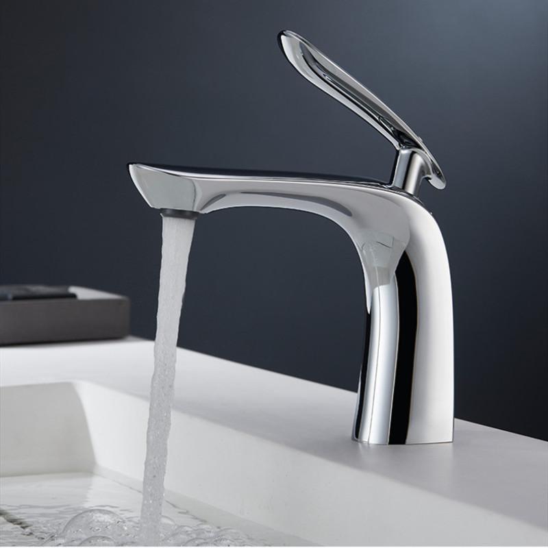 Chrome Basin Faucets Gray Bathroom Faucet Single Handle Basin Mixer Tap Bath Black Gray Chrome Faucet Brass Sink Water Crane