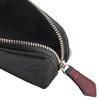 SPAD YAK Leather Pencil Case Zipper Black X Wine