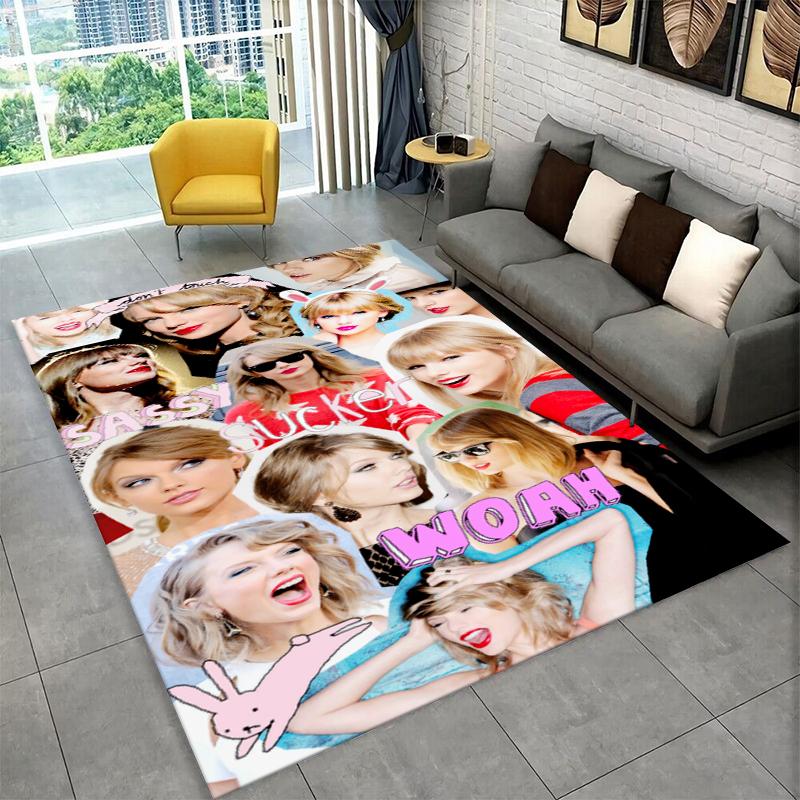 Tappeto T-Taylor Singer Music per Stanza dei Giochi, Camera da Letto, Soggiorno, Divano, Decorazione Casa, Tappeto per Area Bambini, Tappetino Antiscivolo, Regalo