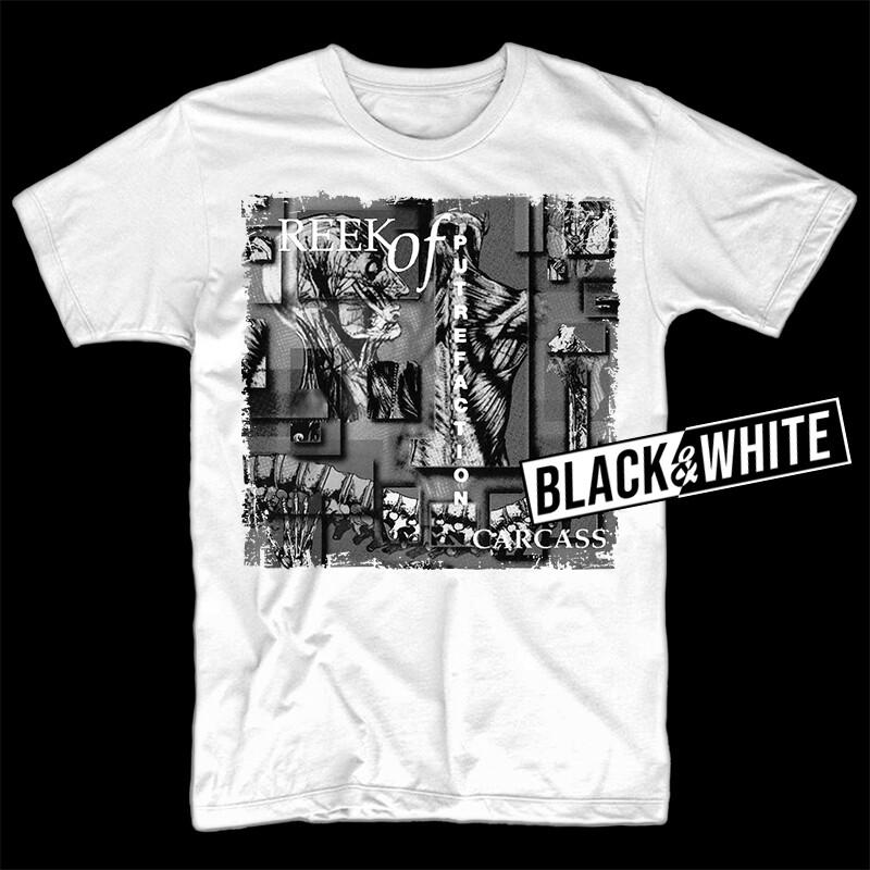 Men's Graphic T-shirt Cotton Crew Neck Carcass Reek of Putrefaction album Tshirt BLACK WHITE sizes S-5XL,Unisex,gift,Top