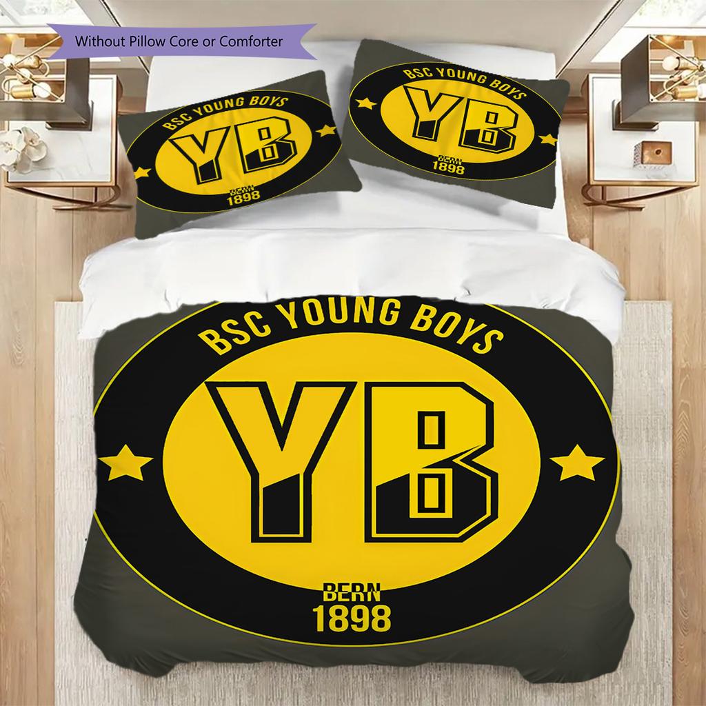 BSC YB Muster Bettwäsche Steppdecke Set Bettbezug Kissenbezug Heimdekoration Geburtstagsgeschenk (1 Bettbezug + 2 Kissenbezüge, ohne Füllung)