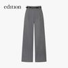 Edition Women's Summer Wool Blend Wide-Leg Trousers with Belt