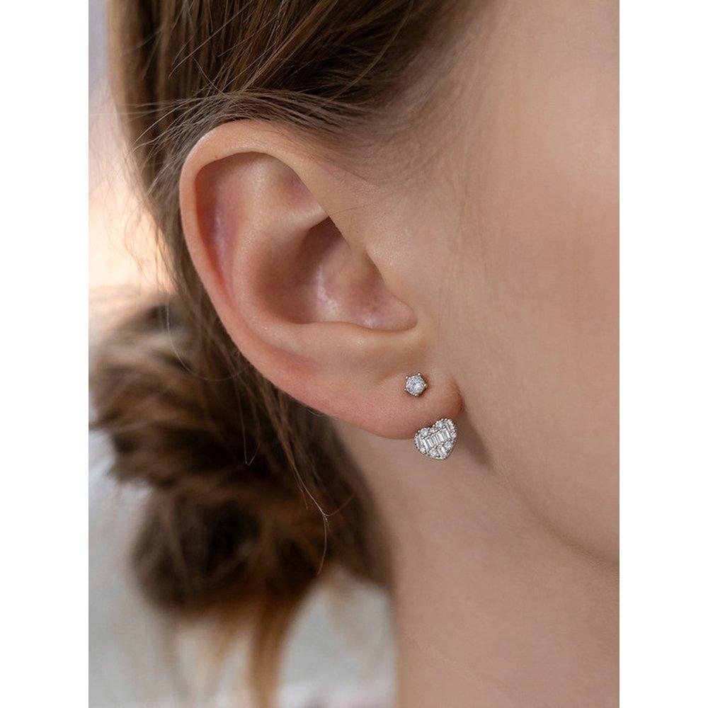 (925 Silver) Briolette Heart Ear Jacket Earrings Ec3175