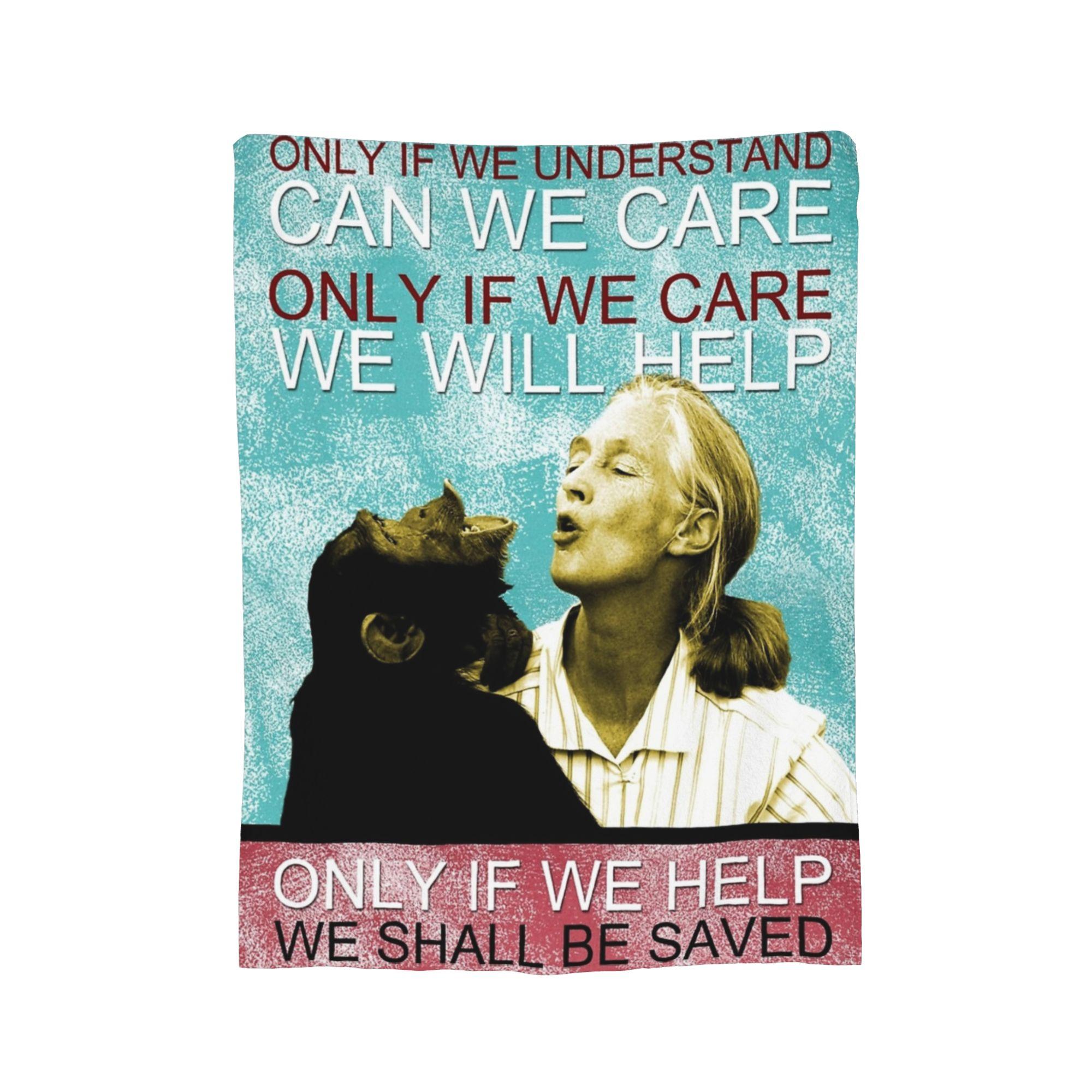 Jane Goodall Knitted Blanket  Flannel Throw Blankets Summer Air Conditioning Decoration Lightweight Bedspreads, 75x90cm