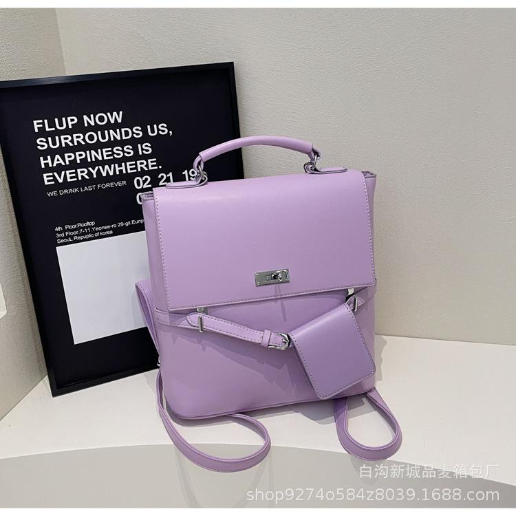 

Premium retro bag women 2025 new fashion simple Internet celebrity Kelly bag backpack foreign versatile messenger bag фіолетовий