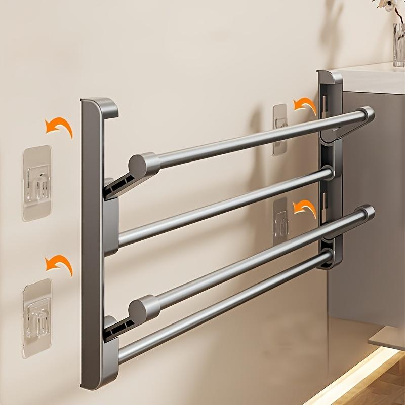 2-Tier Aluminum Wall-Mounted Shoe Rack - Space-Saving, No-Drill Bathroom Shoe Organizer for Slippers, Bathroom Organizers