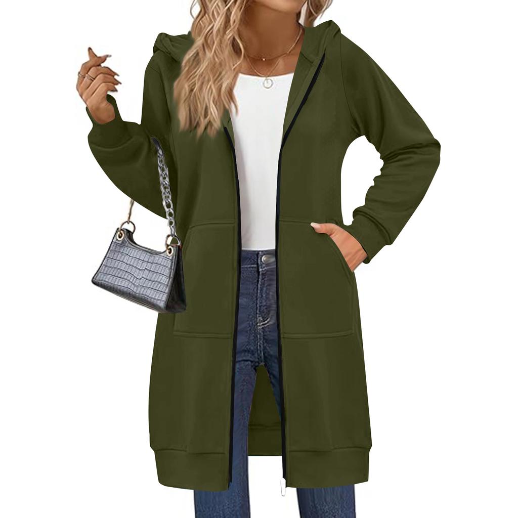 Women's Zip Up Hoodies Oversized Fleece Long Pullover Hooded Sweatshirts Casual Long Sleeve Fall Hoodie Jacket