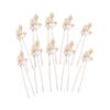Girls Pearl U Shape Hairpin Gold/Silver Leaf Non-slip Alloy Hairpin Headwear for Festival Wedding Party Head Decor
