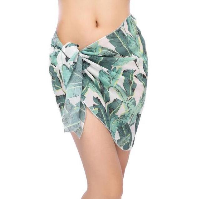 

Жіноча шифонова пляжна спідниця в європейському та американському стилі 2025 року з принтом шарфа-драпірування One Size