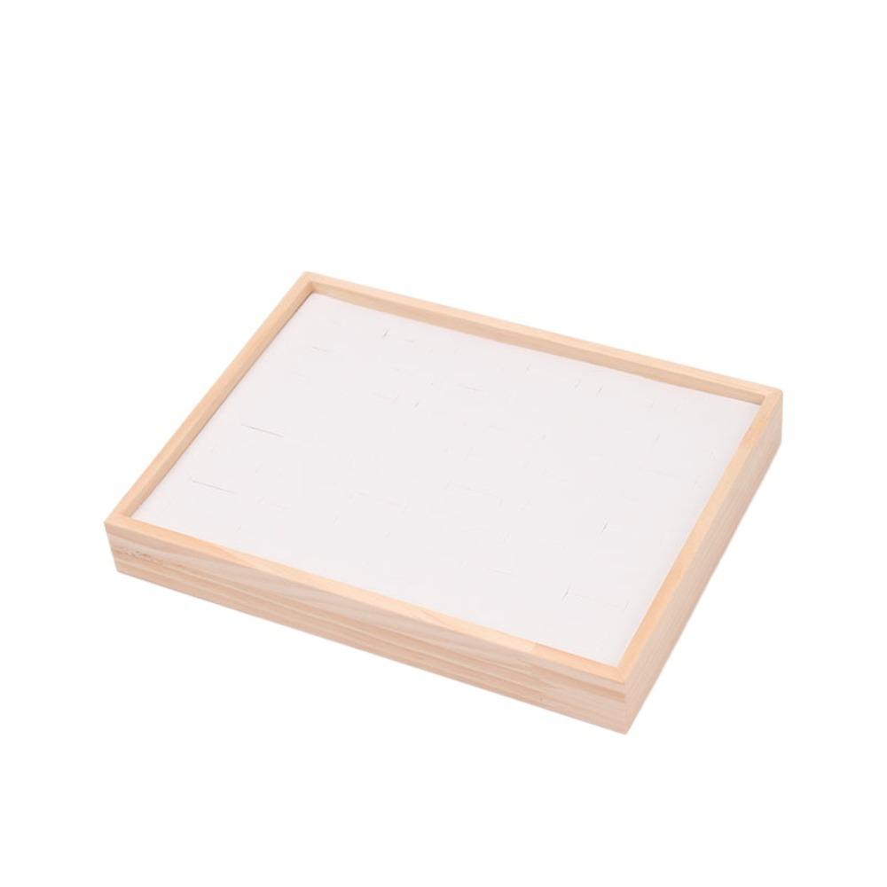 48 Grids Earrings Display Tray Velvet Ring Earring Holder Simple Wood Rings Tray  Home