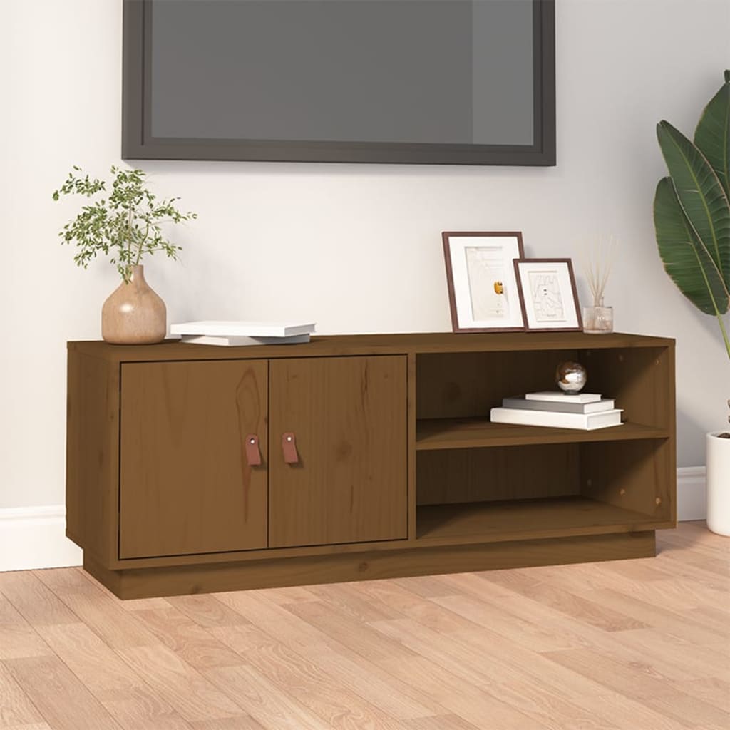Vidaxl Szafka Pod Tv, Miodowy Brąz, 105X34X40 Cm, Lite Drewno Sosnowe