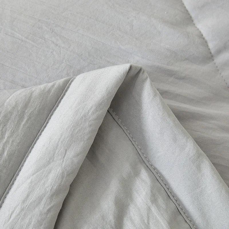 Japanese Summer Quilt - Washed Cotton Solid Color, Lightweight Breathable Bedspread (No Pillowcase/Sheet, Machine Wash)