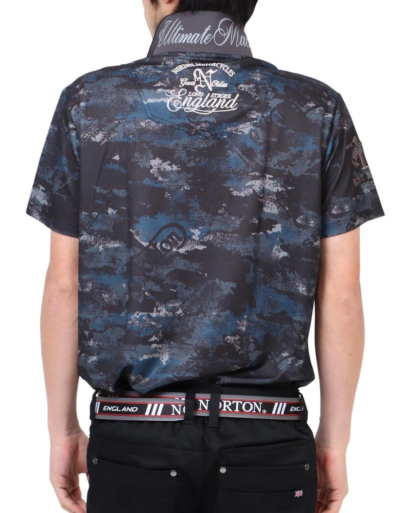 Norton Golf Polo UV Camo Mesh Size M Shirt, Dry, Protection, Print, Shirt, Charcoal, (222NN1200)