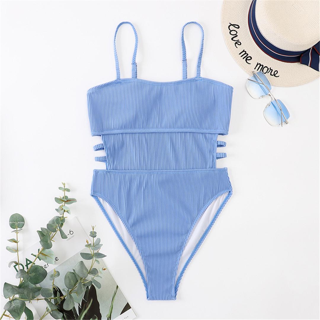 

5 цветов цельный купальник в рубчик с вырезами, женский купальник с высокой посадкой, мягкий купальный костюм, купальный костюм для женщин L