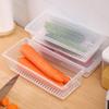 Food Storage Box Rectangular Large Capacity Portable Drainage Divider Fresh-keeping Fridge Box Household Supplies