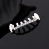 European and American Trendy Hip-Hop Diamond Decorated Teeth Grillz, Real Gold Electroplated