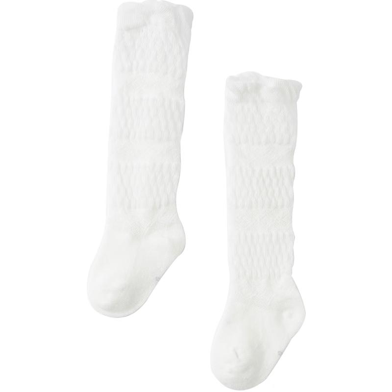 Davebella Girls  Summer Thin Long Socks 2-3 Years, 15cm Sole