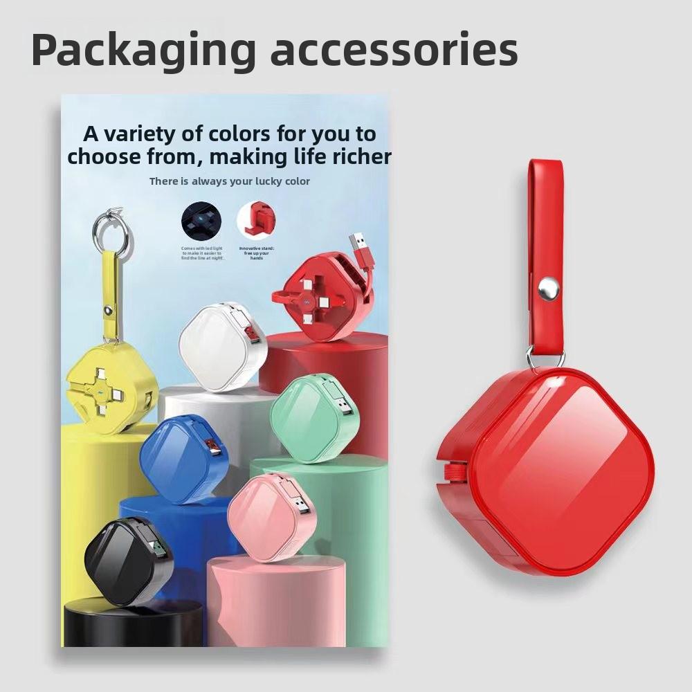 5A Bracket Retractable Three-in-One Fast-Charging Data Cable /Micro USB/Type-C Connectors for Mobile Phones Car