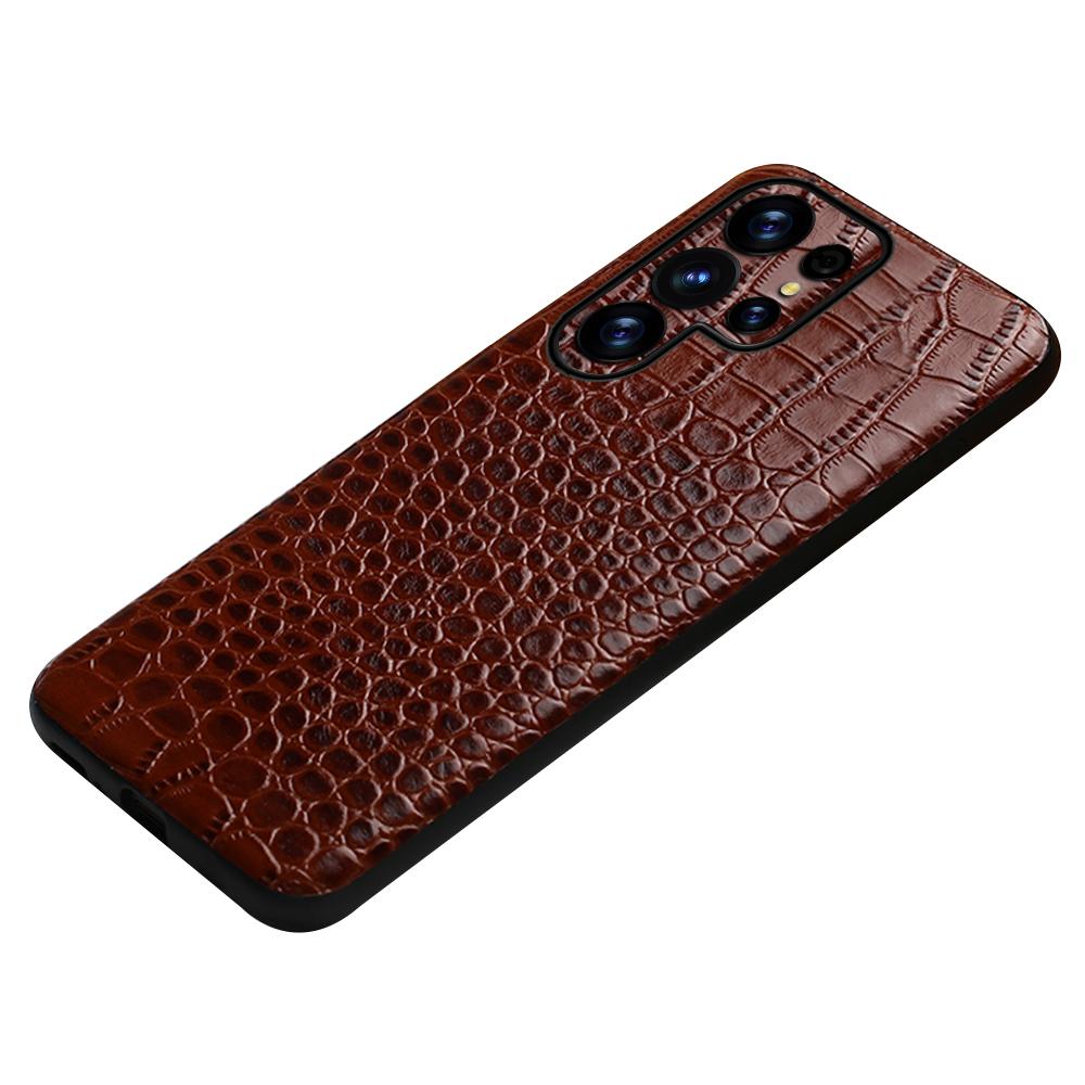 

Genuine Cowhide Leather Phone Case for Samsung Galaxy S24 S22 S23 S25 Ultra Plus A55 5G Full Protector Back Cover Galaxy S25 Ultra