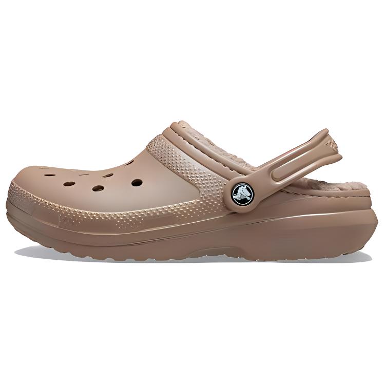 Crocs Warm Lightweight Comfortable Round Toe Slip-On Clogs Unisex Footwear Latte 203591-2Q9