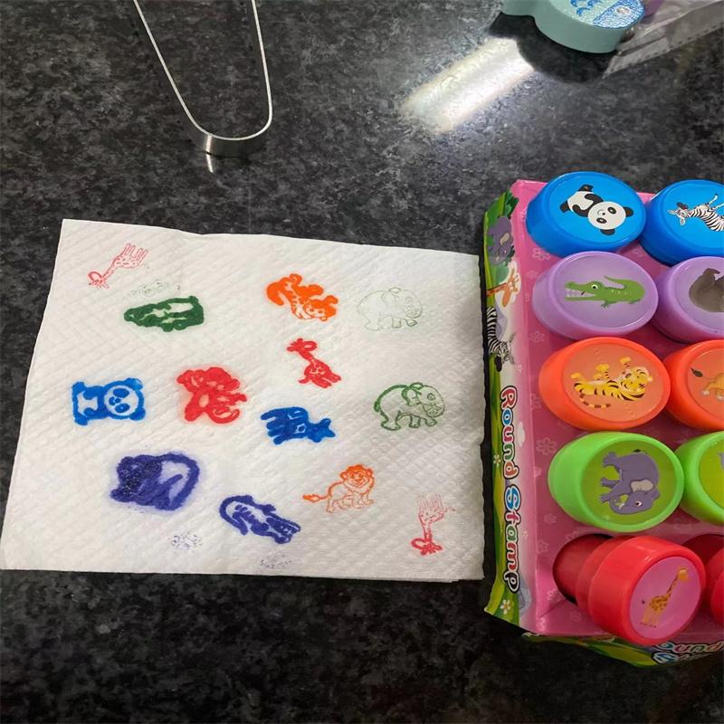 DIY 10pcs Assorted Stamps for Self-ink Stamps Toy Stamps Smiley Face Seal Scrapbooking Painting Photo Album Decor Kids Children
