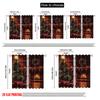 2pcs 2D flat printing Merry Christmas Popular Curtains Fireplace and Christmas tree Versatile Fabric Without Electricity Party