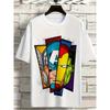 Summer Marvel Superhero Block Printed Short Sleeve Men's Street Round Neck Short Sleeve Top
