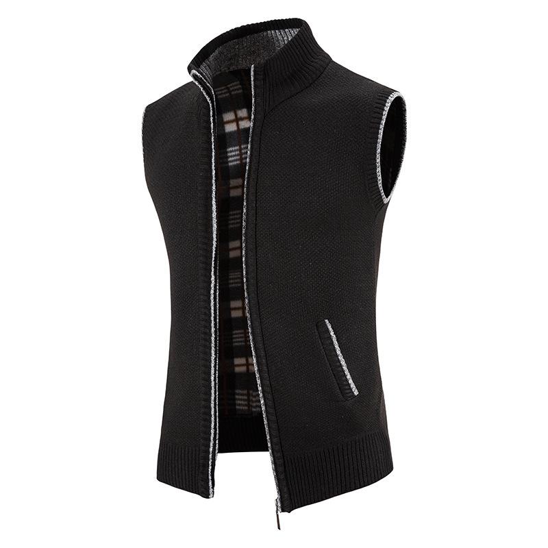 Herren Ärmellose Warmweste mit Stehkragen und Fleece-Futter - Herbst/Winter Jugendmode Gilet