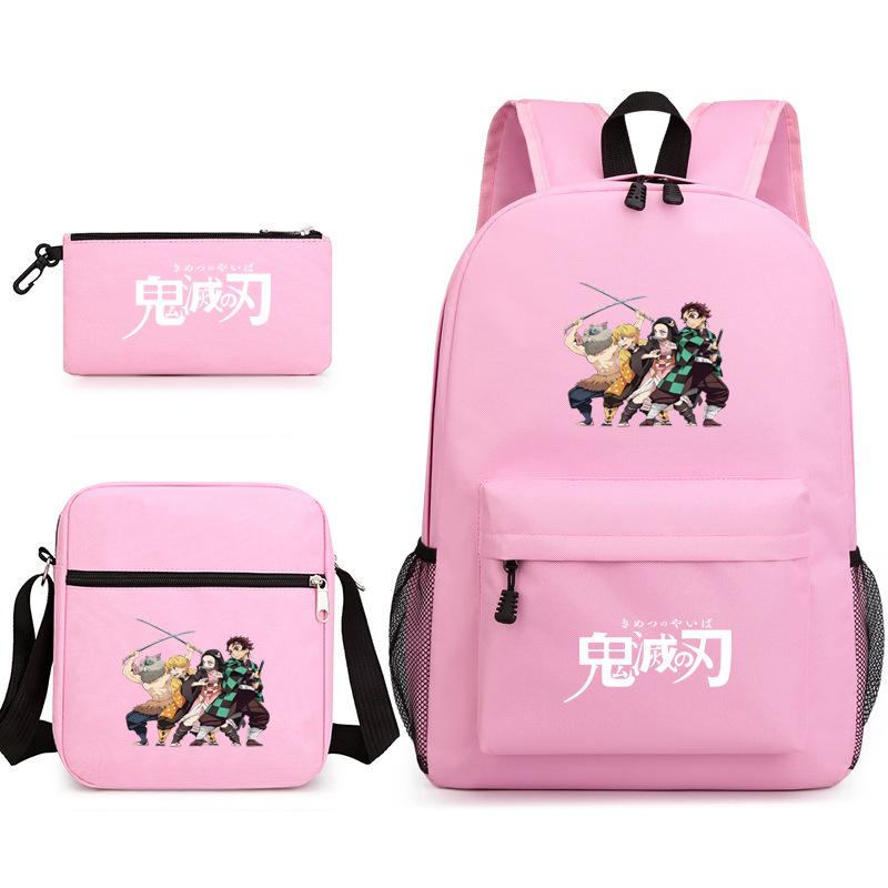 Anime Ghost Destroyer Blade Three-piece School Bag Small Shoulder Pencil Bag Primary and Secondary School Students Backpack