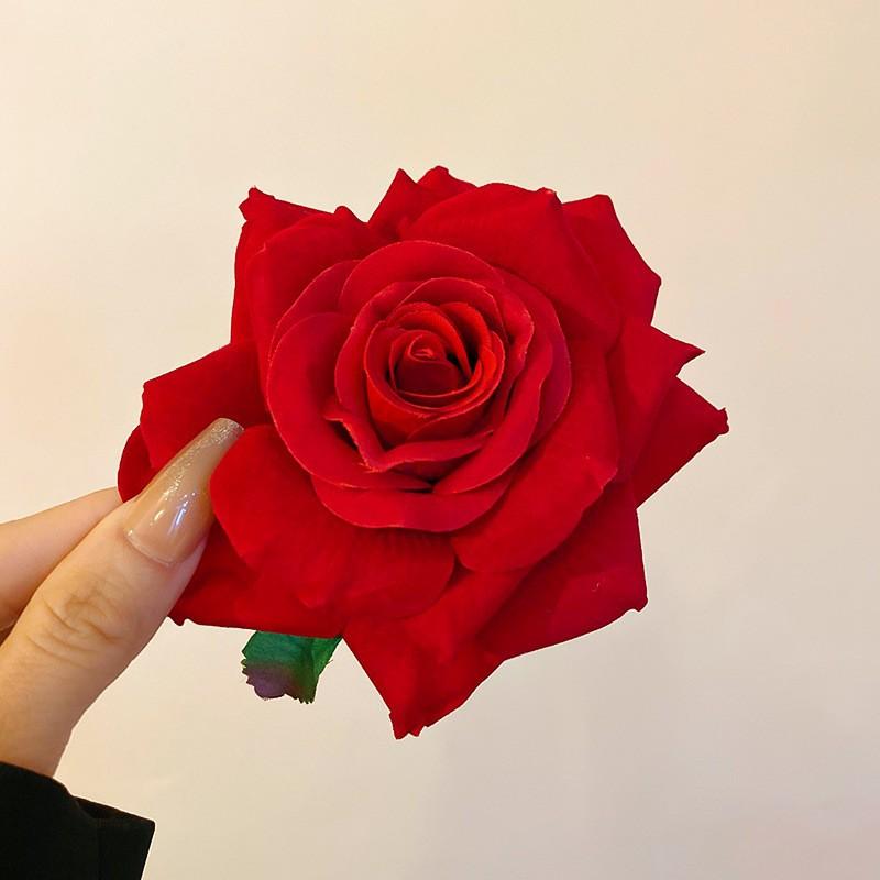 Internet Celebrities with the Same Fabric Flower Hairpin Holiday Wind Sweet Back Head Grab Clip Fashion Niche High-end Hair Accessories Women