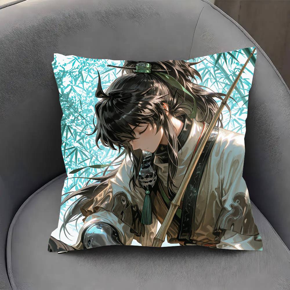 Qiuyuan Anime W-wuthering Waves Pillow Case Fashion Square Pillowcase Bedroom Sofa Room Ins Decoration Leisure