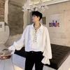 Victorian Womens Gothic Men Style Blouse Vintage Renaissance Pirate Prince Poet Shirt With Frills Laceup Medieval Buccaneer Top