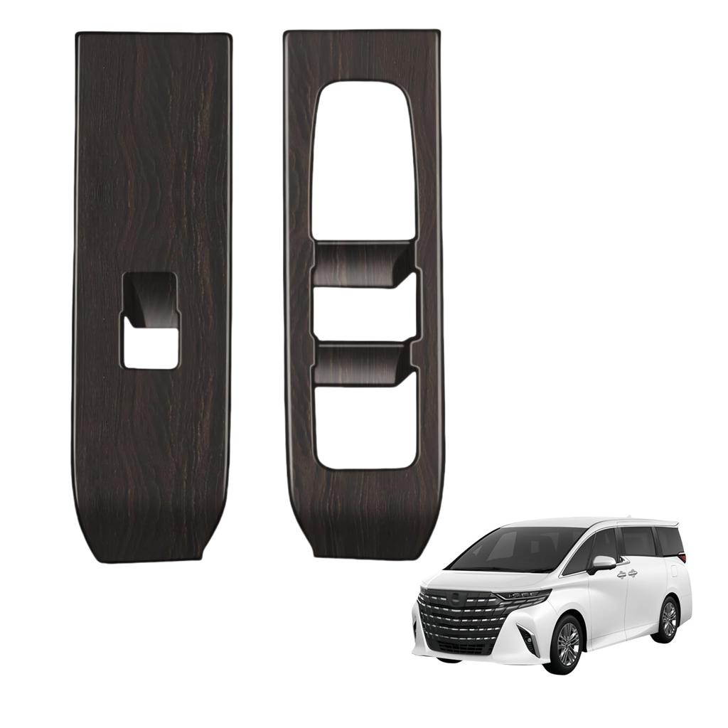 Kylorune Power Window Switch Door Panel Front Door Interior Accessories Wood for the New 40 Series Panel, Cover, Parts, (Matte Grain) Alphard/Vellfire