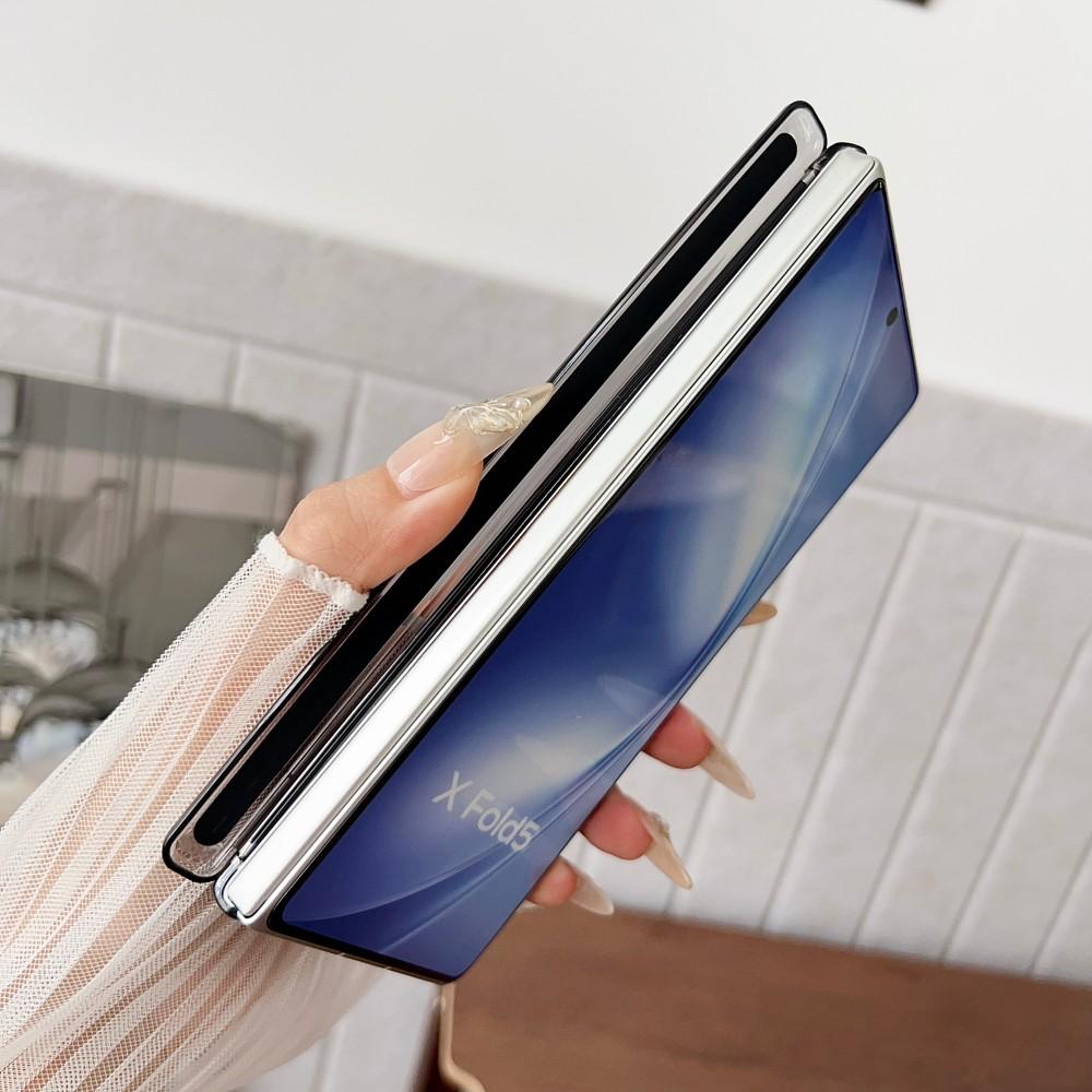 For VIVO X Fold 5 Case PU Leather Hinge Magnetic wireless charging Protective Back Cover Case For VIVO X Fold5 Phone Shell