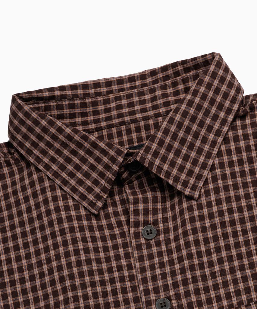 SAINTPAIN Sp Crop Small Check Shirt Brown