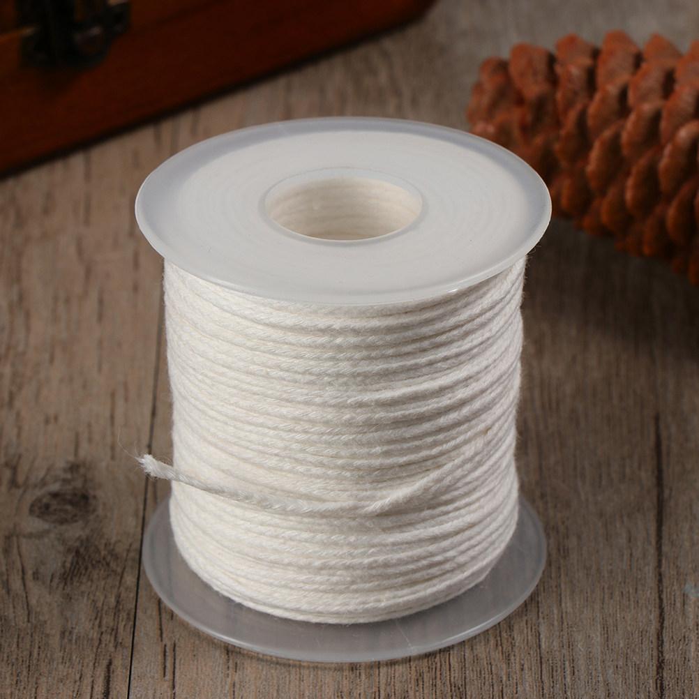 1 Roll 30M Premium Cotton Wicks for Pillar Taper Candles DIY Making Braided Wick Spool Smokeless Curling Wick