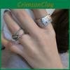 Elegant 925 Silver Korean Fashion Thick Textured Snowflake Design Square Ring For Gifting