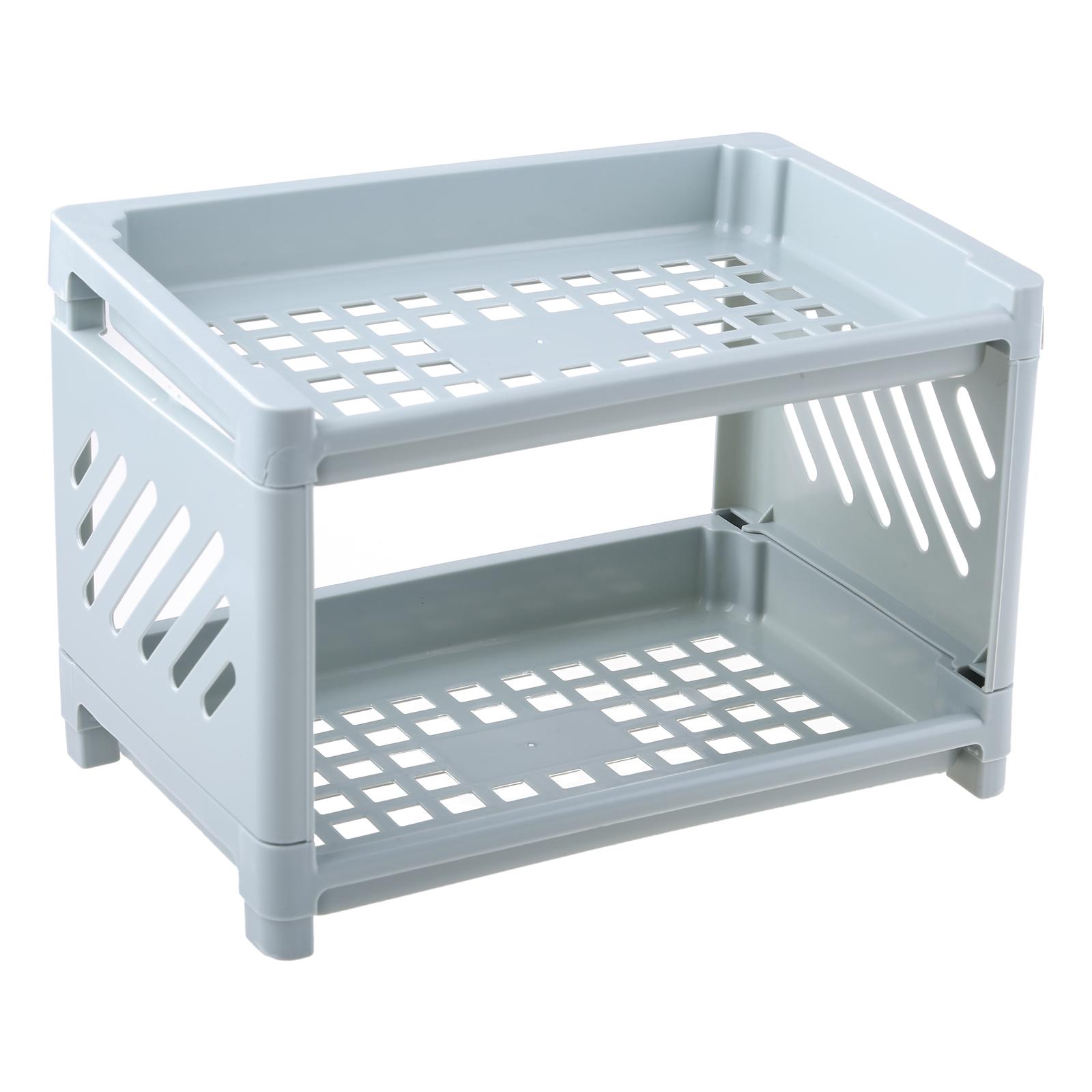 Двухслойная полая полка из пластика косметика отделка рабочего стола аксессуары для ванной комнаты органайзер стеллаж для хранения 2-уровневая полка синий 819₽