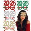 2026 Christmas Glasses Frame Santa Claus Xmas Tree Glasses Photo Booth Props Kids Gifts New Year Party Decorations Navidad Noel