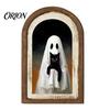 Halloween Spooky Decorative Sign Ghost Wall Decor, Cute Table Sign, Vintage Arch Framed Fall Season Accent Picture, Art for Mantel Living Room Bedroom