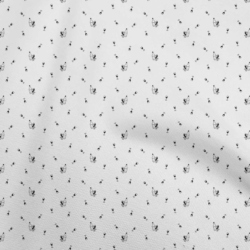 oneOone Cotton Flex Black Fabric Wine Dress Material Fabric Print Fabric By The Yard 40 Inch