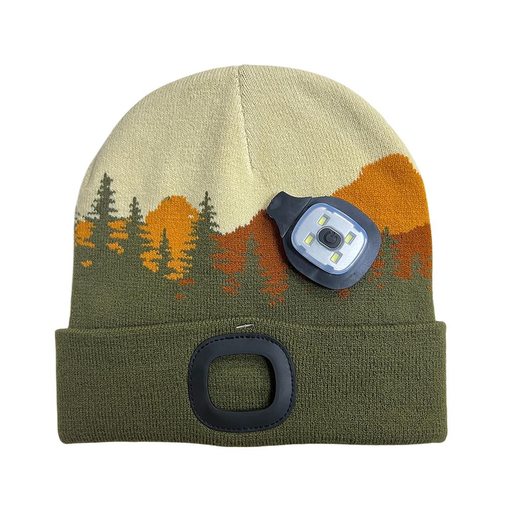 Led Beanie Headlamp Factory Custom logo Winter Running Cap Warm Knit Lighted Hat Outdoor Night Sport Gear Supplier Led Beanie